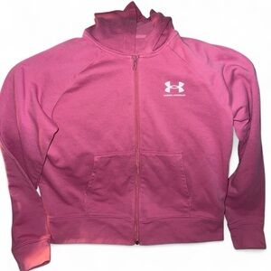 Womens Under Armour Pink Zip-Up Hoodie Size M